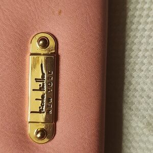 Nicole Miller  Pink Clutch with Gold Accents